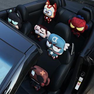 Cartoon car headrest neck pillow car seat headrest neck pillow cushion with cute spot supplies automotive interior (4)