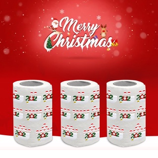 Merry Christmas Supplies Printed Toilet Paper Home Bath Living Room Toilet Paper Tissue Roll Xmas
