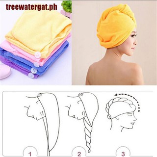 『watergat』Microfiber Hair Wrap Towel Drying Bath Spa Head Cap Turban Twist Dry Shower Hot