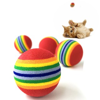 Colorful EVA Rainbow ball Cat Dog toy ball Kitten Pet supplies bouncy ball Pet Supplies 1pcs /lot