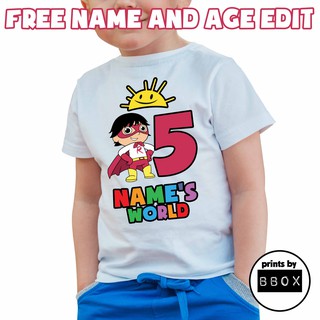 Ryan's Toy Review Birthday Shirt - Custom Name and Age Free Edit - Round Neck Unisex