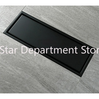 Stainless steel concealed rectangular brushed black floor drain