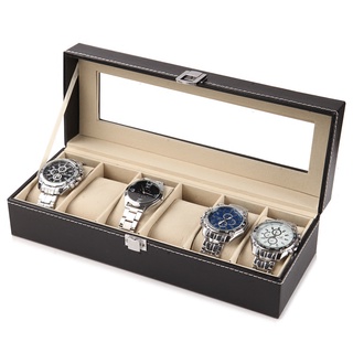 Ready StockWatch Storage Box, Open Window Leather Jewelry Box, High-End Watch Packaging, Organizing Box, Stall Hand Catenary Plate Watch Stand