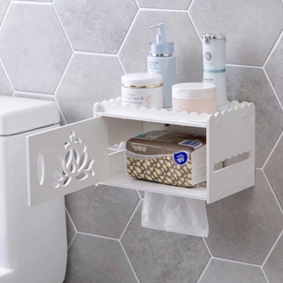 Wood Plastic Plate Punch-free Bathroom Tissue Box /Self Adhesive Toilet Paper Towel Rack Roll Pape (6)