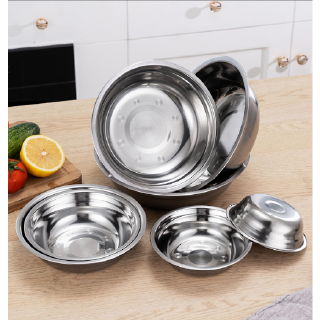 109 Home Stainless Steel Soup Basin Canteen Round Soup Bowl Stainless Bowl Dinnerware Soup Plate (8)