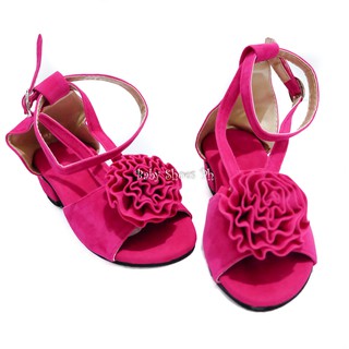 Korida Flower Block Heels Pink Kids Shoes