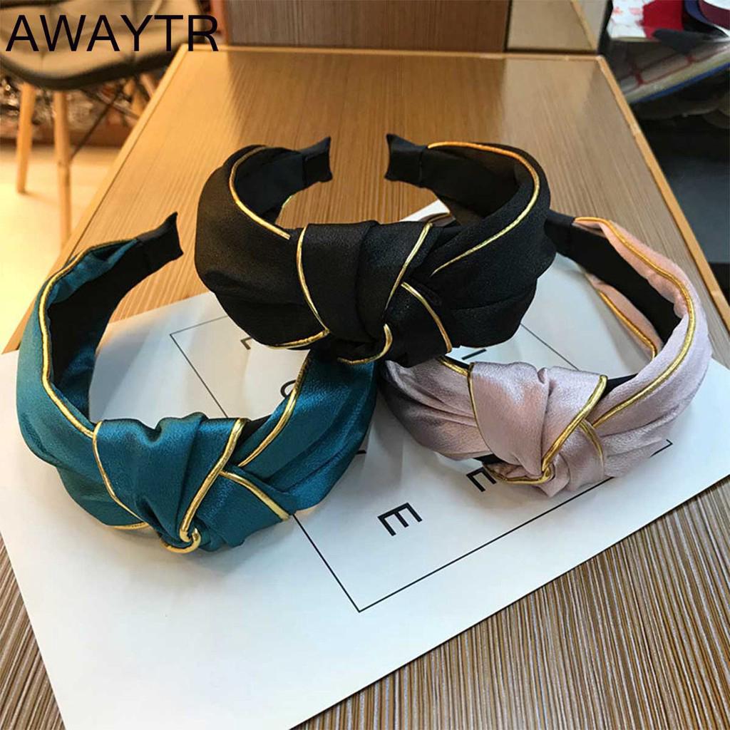 Korean wide-brimmed sweet simple cross knotted bow headband