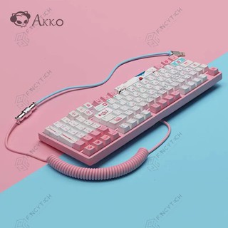 Akko Mechanical Keyboard Data Cable Type-C USB Extension metal Interface Plug Spring Spiral Cable (3)