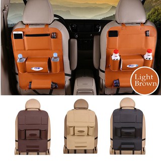 Pu Leather Pad Bag Car Seat Back Organizer Foldable Table Tray Travel Storage Bag Foldable Dining Table Car Seat Storage