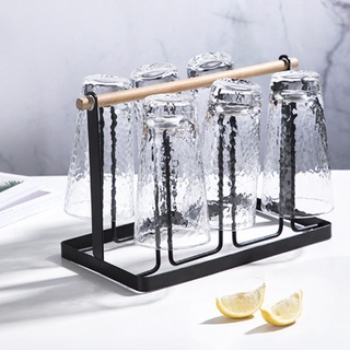Wrought Iron Glass Cup Shelf Coffee Cup Drain Rack Kitchen Cup Holder Cup Accommodate Shelf (7)