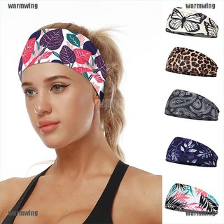 【WMW】Wide Sport Sweat Sweatband Headband Yoga Gym Stretch Hair Band Printin