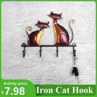 Marshall Key Holder Iron Cat Wall Hanger Hook Decor 4 Hooks Keys Hanger Wall Hooks Decorative