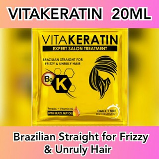 VITAKERATIN Expert Salon Treatment Brazilian Straight for Frizzy & Unruly Hair 20grams