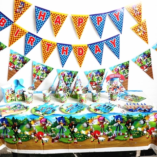 Sonic The Hedgehog Themed Birthday Party Supplies Disposable Tableware Supplies