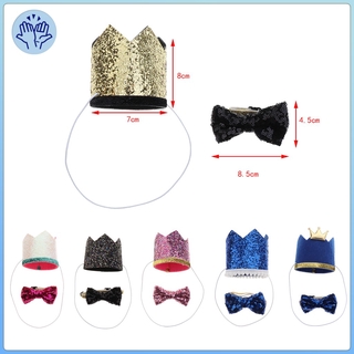 Crown&Bow Tie Dog Birthday Hat Pet Party Costume Puppy Headwear Accessories (9)
