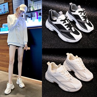 Korea Women Thick Bottom Casual Sneakers Wedge Low Cut Running Shoes