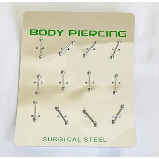 Body Piercing ( Dumbbell Earrings ) 6 pairs per card