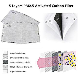 【Ready Stock】 PM2.5 Non-woven Meltblown Clot Filter Paper Mouth Cover 5Ply Pad Anti-Fog/Haze Adult Child (5)