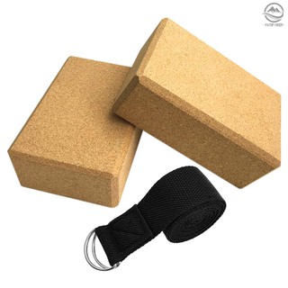 Pathfinder Yoga Cork Blocks With Adjustable Yoga Stretching Strap Yoga Cork Wood Bricks Adjustable Yoga Belt Yoga Band