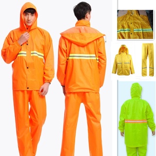 【In stock】SJW RAIN Reflective raincoat set\sanitary adult raincoat (1)