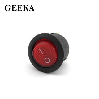 geeka Switch 1pcs for 250V Black and Red Snap-In Mounting Type Switch Three Copper Connection Trendy