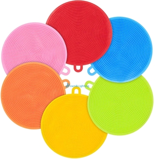 1 Pieces Silicone Sponge Dish Brush Double Sided Sponges Dish Washing Scrubber Household Cleaning Sponge Kitchen Gadgets Brush Accessories for Home Cleaning Dishes