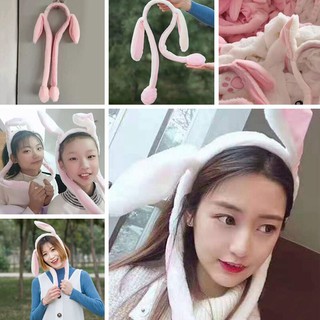 [HOT]Fashion Moving Hat Rabbit Ears Plush Sweet Cute Airbag Cap Gifts[FS]