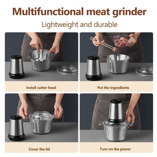 Meat Grinder Mixer New Multifunction Mincer Stainless Steel 2L Food Processor Household Electric (3)