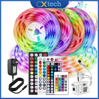 SMD 5050 RGB LED Strip Lights 5M 10M 15M 20M Full SET with 24key 44key IR Remote Music Controller WIFI Controller DC12V Power Adapter Flexible Ribbon Tape Diode for Home Decor