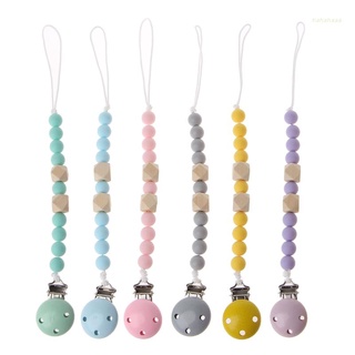 haha Baby Infant Toddler Dummy Pacifier Wooden Soother Nipple Clip Chain Holder Strap