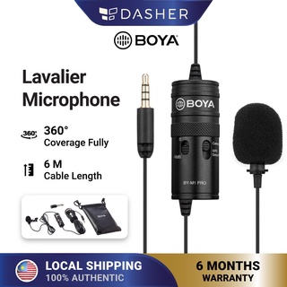 【Ready Stock】BOYA BY-M1 Omni Directional Clip-On Mic - Lavalier Microphone (3.5mm Audio) Noise Cance