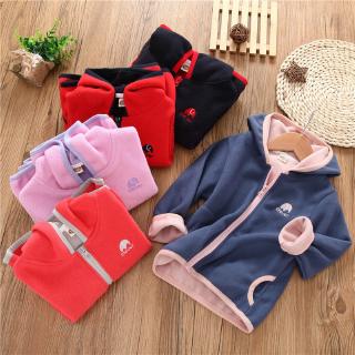 Kids Boy Girl Fleece Jacket Baby Zipper Hooded Coat Outerwear (1)