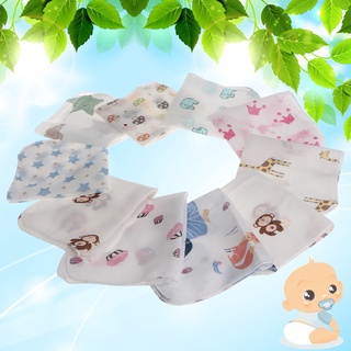 baby towel☃⊙✕10pcs Baby Infant Towel 28*28cm Muslin Handkerchiefs Two Layers Wipe
