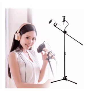 360 Degree Rotating Adjustable Recording Microphone stand Boom Scissor Arm Stand Phone mic Holder
