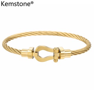 Kemstone Horseshoe Magnet Buckle Multicolor Stainless Steel Wire Bracelet (1)
