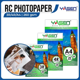 ❖◙✲Resin Coated Photo Paper 3R 4R A4 260GSM RC Photopaper (20 Sheets) Waterproof | Yasen Brand
