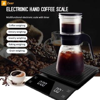 3kg 0.1g Coffee Drip Scale Digital Scale Mini Digital LED Display With Timer Kitchen jewelry scale 『Zeer 』