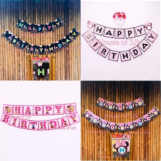 Minnie Mickey Mouse theme happy birthday banner