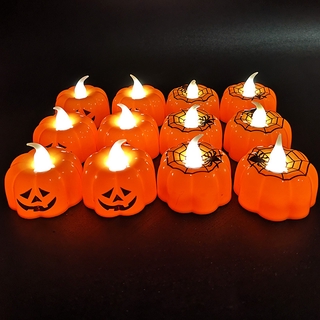 Halloween Candle Lights Spider Web/Pumpkin LED Light Lantern Home Party Decoration
