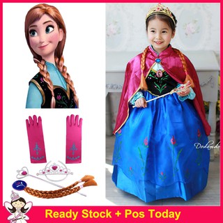Frozen Princess Elsa Dress Girls Anna Clothing Gown Kids Birthday Party Cosplay Halloween Costume