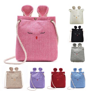 (8 Color) Mini Cute Sling bag For Women Burlap Canvas Shoulder Bags (1)