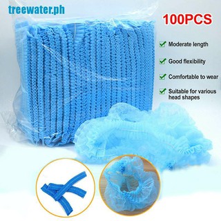 〖treewater〗100Pcs Hair Net Hat Bouffant Cap Disposable for Kitchen Food Medical Workers