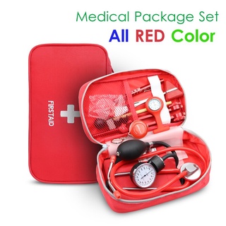 8PCS Set Medical Storage Kit Health Bag Pouch with Stethoscope Manometer Tuning Fork Reflex Hammer 3