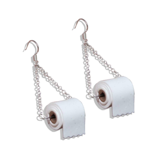 Fashion Personality Toilet Roll Shape Earrings Roll Paper Ear Hook Toilet Paper Earring Toilet Paper Earrings Luxury (3)
