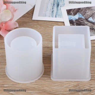 Silicone Pen Container Square Round Storage Holder Molds (9)