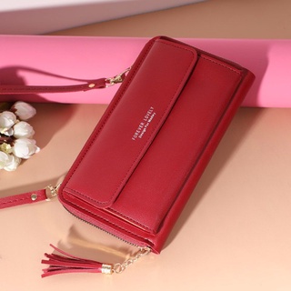 【Authentic】Korean Fashion Wallet Leather Phone Sling Bag Cute Wallets with Sling for Women