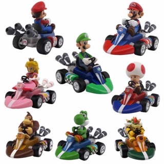 Super Mario Kart Princess Peach Pull Back Figure Car PVC Toy Collection Gifts