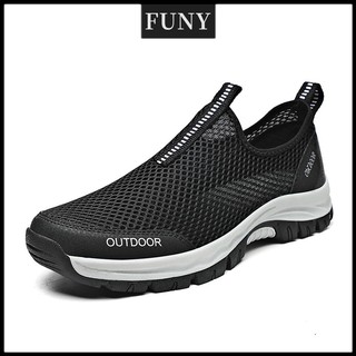 Ready Stock Plus Size Men's Hiking Sneakers Non-slip Water Outdoor Sport Shoes Casual Kasut Lelaki