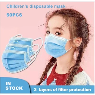 COD Disposable 3-Ply Face Mask For Kids 50pcs/pack