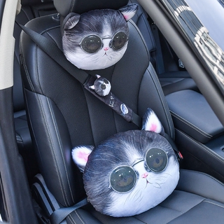 3D Cat Car Husky Headrest Seat Neck Pillow